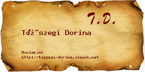 Tószegi Dorina névjegykártya