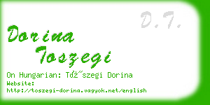 dorina toszegi business card